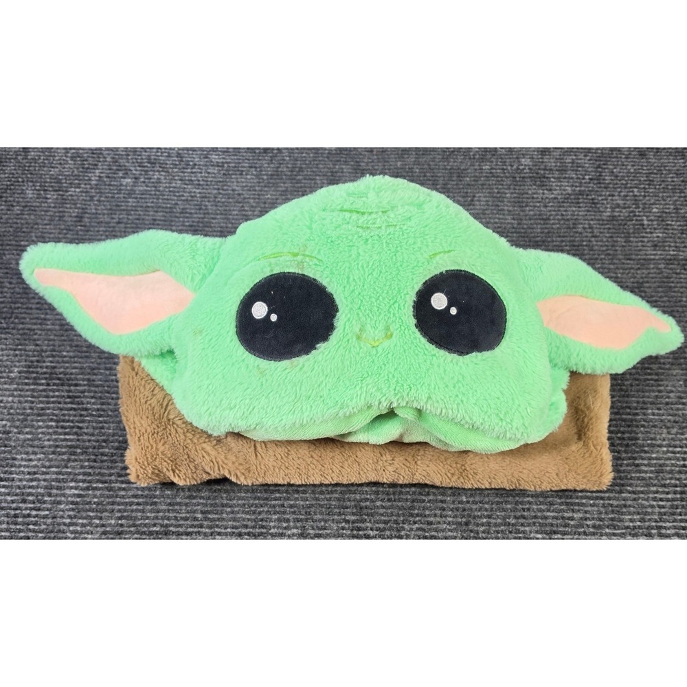 Star Wars Grogu‎ Baby Yoda Hooded Blanket Kids Green Brown Wearable Plush